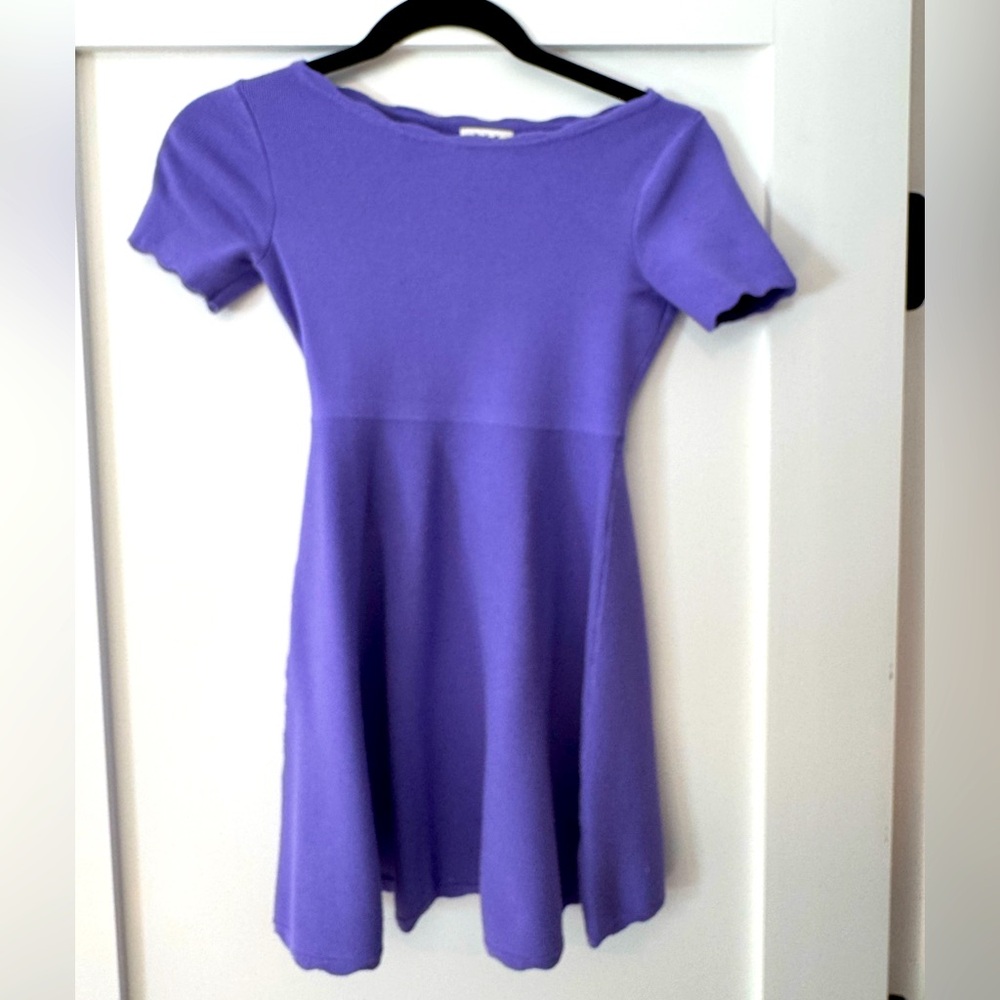 MILLY Minis scalloped purple knot dress